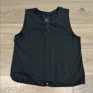 LEGEND ACTIVE Charcoal Gray Soft Polyester Bungee Waist Yoga Workout Tank Top M